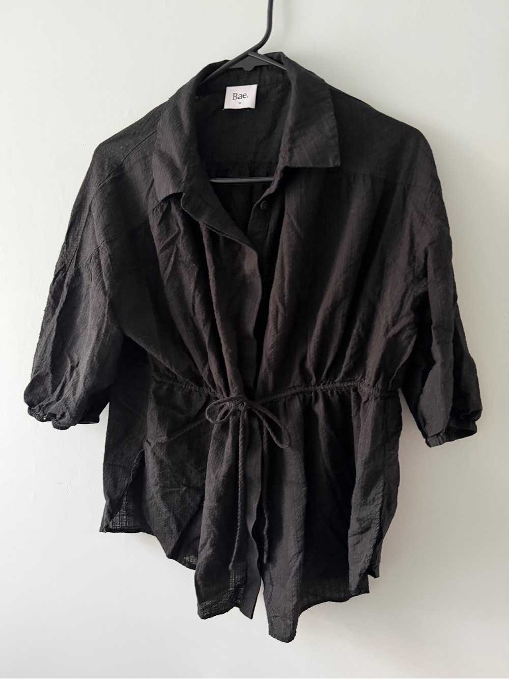 Bae. Black Maternity Shirt With Drawstring